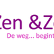 Logo met tekst: "Zen &Zo - De weg... begint bij jezelf" in paarse letters.