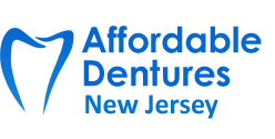Logo for Affordable Dentures New Jersey with a stylized tooth graphic.