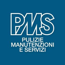 Logo blu con testo bianco: "PMS Pulizie Manutenzioni e Servizi".