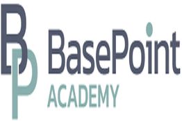 Logo of BasePoint Academy with stylized "BP" letters.