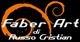 Logo "Faber Art di Russo Cristian" con spirali arancioni su sfondo nero.