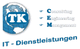 Logo mit den Buchstaben "TK" auf einer Weltkugel, Text: "Consulting, Engineering, Management".
