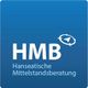 Blaues Logo mit "HMB" und "Hanseatische Mittelstandsberatung", daneben ein kleiner Kompass.