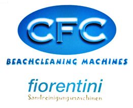 CFC-Logo: Beachcleaning Machines. Text: Fiorentini Sandreinigungsmaschinen.