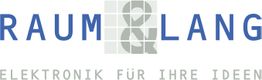 Logo mit Schriftzug "RAUM & LANG, Elektronik für Ihre Ideen" in blauer und grauer Schrift.