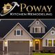 House exterior with "Poway Kitchen Remodeling" logo above.