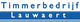 Blauw en wit logo met tekst 'Lauwaert' en Facebook-icoon, horizontale strepen onderaan.