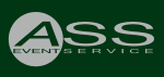 Logo mit Schriftzug "ASS Events Service" auf dunkelgrünem Hintergrund.