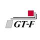 Logo mit dem Text "GT-F", grauem Quadrat links unten, rotem Quadrat rechts oben.