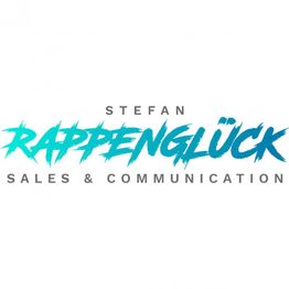 Textlogo: "Stefan Rappenglück Sales & Communication" in blauer und grauer Schrift auf weißem Hintergrund.
