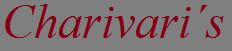 Roter Schriftzug "Charivari's" auf grauem Hintergrund.