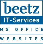 Logo von beetz IT-Services mit den Schlagworten: IT-Services, MS Office, Websites.