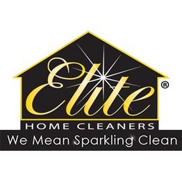 Logo of Elite Home Cleaners with a sparkling home icon and slogan "We Mean Sparkling Clean."
