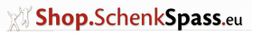 Logo mit Text: "Shop.SchenkSpass.eu" und tanzende Strichmännchen links.