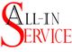 Logo met grote rode "S" en tekst "All-in Service" in zwart en rood.