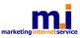 Logo mit blauer Aufschrift "m.i" und darunter "marketing internet service" in Blau und Orange.
