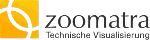 Logo von Zoomatra mit dem Text "Technische Visualisierung" auf weißem Hintergrund.