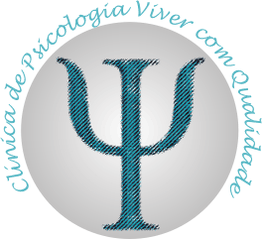 Logotipo com símbolo da psicologia e texto: "Clínica de Psicologia Viver com Qualidade".