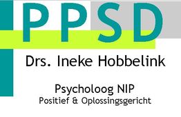 PPSD logo met tekst: Drs. Ineke Hobbelink, Psycholoog NIP, Positief & Oplossingsgericht.