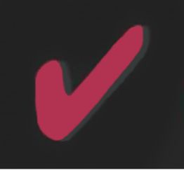 Rotes Häkchen auf schwarzem Hintergrund.