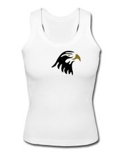 Schulterfreies Tank Top in weiß mit Adlermotiv