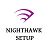 Logo with stylized purple hawk and text: "Nighthawk Setup."