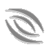 Graues, stilisiertes Augen-Design mit mehreren, geschwungenen Linien auf schwarzem Hintergrund.