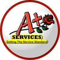 A+ Services logo with rose and "Setting The Service Standard" text on a circular badge.