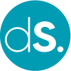 Blaues Logo mit den Buchstaben "dS." in einem Kreis.