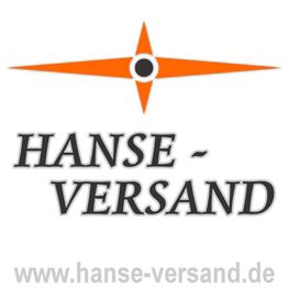 Logo von Hanse-Versand mit orangefarbenem Kompass und Website-URL www.hanse-versand.de.