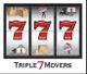 Triple 7 Movers logo with red number sevens and images of moving boxes, house, and truck.