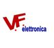 Logo "VF elettronica" con lettere rosse e blu su sfondo bianco.