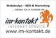 Webdesign-Werbung mit Löwenlogo und Website www.im-kontakt.de.