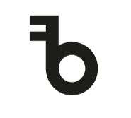 Stijlvol zwart-wit logo van een abstracte sleutel en ring tegen een witte achtergrond.