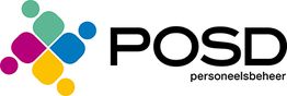 Logo van POSD Personeelsbeheer met kleurrijke vormen en zwarte tekst.
