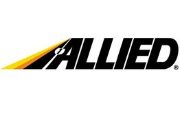 Logo of Allied with bold letters and an orange and black arrow motif.