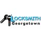 Logo of Georgetown Locksmith with black keys and blue text.