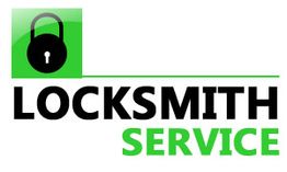 Locksmith Service logo with a green lock icon on the left.