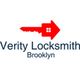 Red key logo with "Verity Locksmith Brooklyn" text below.