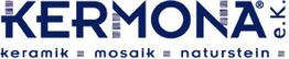Logo von Kermona e.K. mit Schriftzug: "Keramik, Mosaik, Naturstein".
