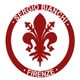 Stemma rosso con giglio stilizzato e testo "Sergio Bianchi Firenze" su sfondo bianco.