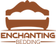 Logo of "Enchanting Bedding" with a brown bed design above the text.