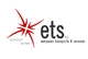 Logo von "ets" mit rotem Stern und schwarzem Text: "european transports & services".