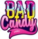 Graffiti-Schriftzug: "BAD Candy Energy" in leuchtenden Farben, Pink, Gelb und Blau.
