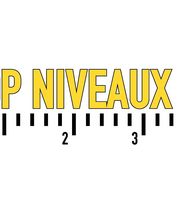 Logo mit gelbem Text "TOP NIVEAUX" auf einer Skala, neben einem Schlüssel-Symbol und "Sàrl".
