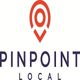 Logo with red location pin and text "Pinpoint Local" in purple below it.