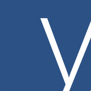 Letra "Y" blanca en fondo azul oscuro.