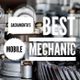 Close-up of mechanical gears with text: "Sacramento's Best Mobile Mechanic."