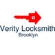 Red key logo with "Verity Locksmith Brooklyn" text.