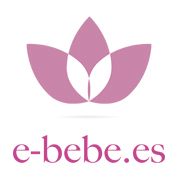Logo rosa de flor con texto: "e-bebe.es".